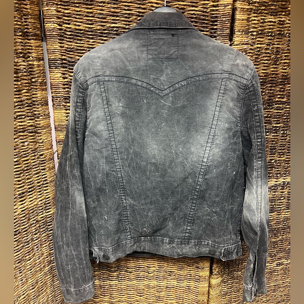 True Religion- Men's Black Denim Jacket,Distressed/Worn/Wash, Size:Large, Jimmy - Picture 9 of 9